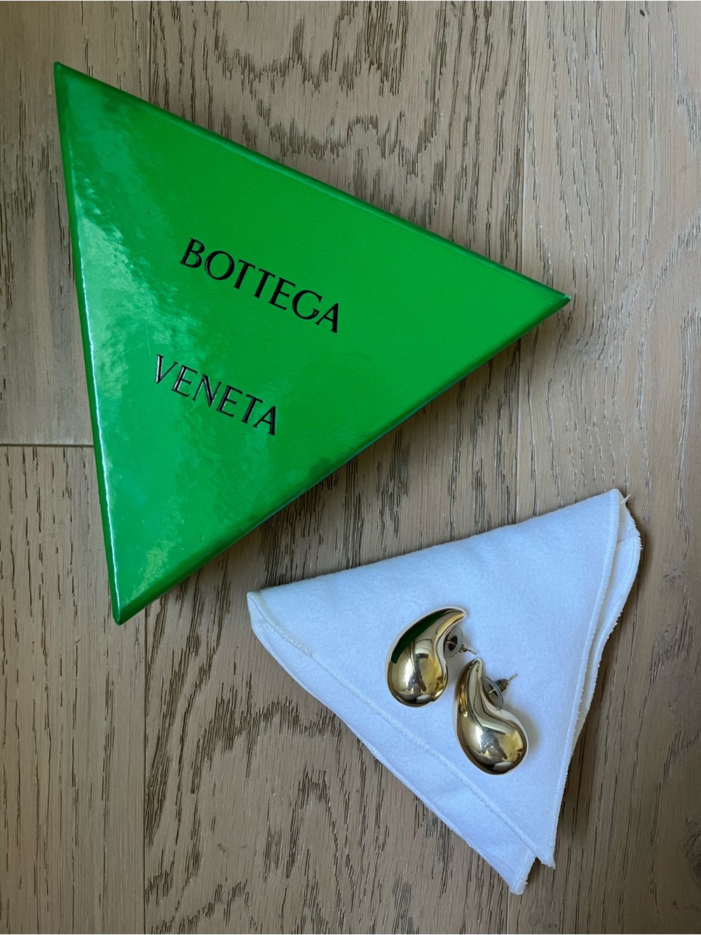 Bottega Veneta Small Drop Gold Earrings